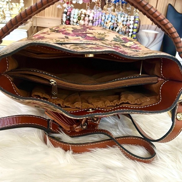 Patricia Nash Vintage Floral Leather Bag with Detachable Crossbody Strap - Picture 11 of 14